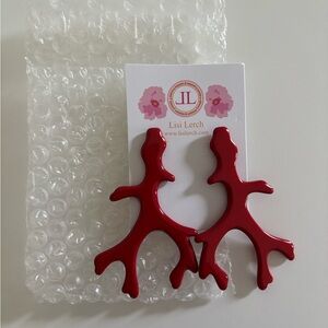 Lisi Lerch acrylic red coral earrings